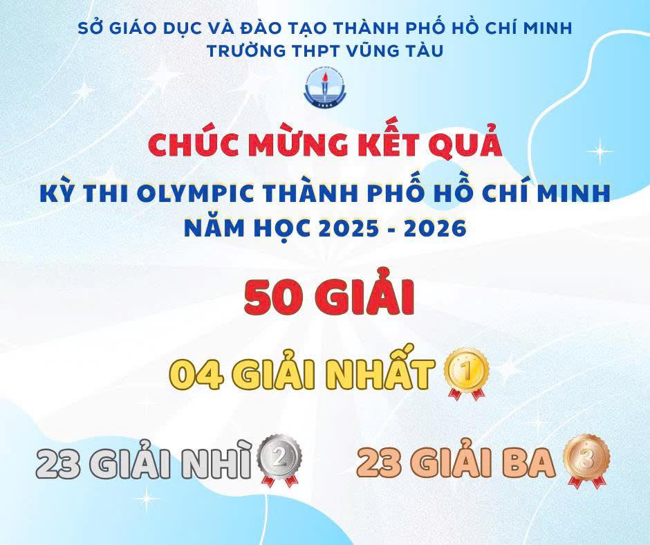 CHÚC MỪNG THÀNH TÍCH ĐỘI TUYỂN HỌC SINH GIỎI KỲ THI OLYMPIC TP. HỒ CHÍ MINH NĂM HỌC 2025 - 2026