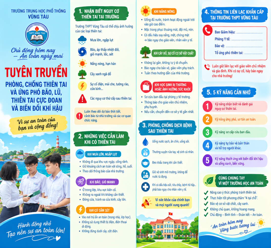 Tài liệu tuyên truyền kỹ năng chủ động ứng phó thiên tai, bão lũ và các hiện tượng thời tiết cực đoan.