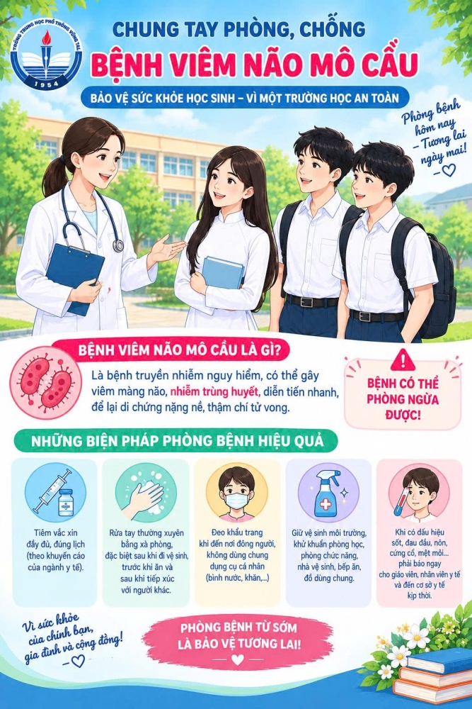 Chung tay phòng, chống bệnh viêm não mô cầu trong học đường