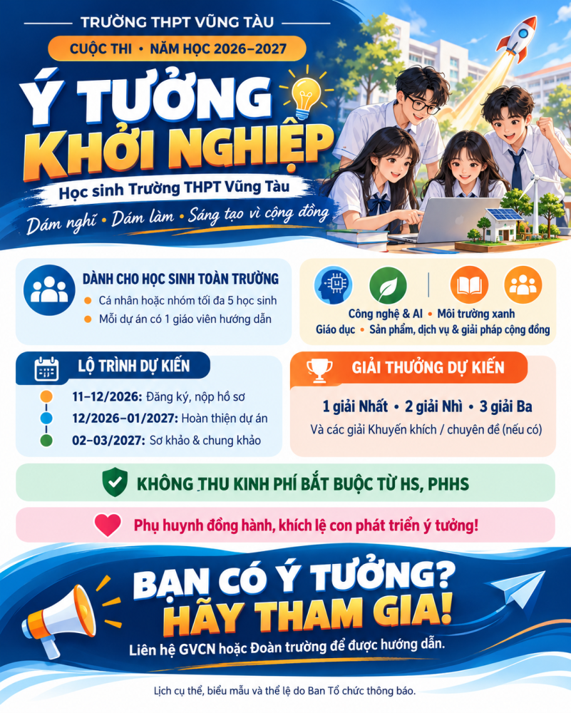 CUỘC THI Ý TƯỞNG KHỞI NGHIỆP - NĂM HỌC 2026–2027